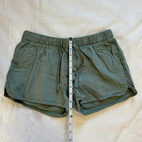 Old Navy Pull On Lounge Shorts Green 100% Cotton Pockets Elastic Waist S Small - Picture 3 of 5